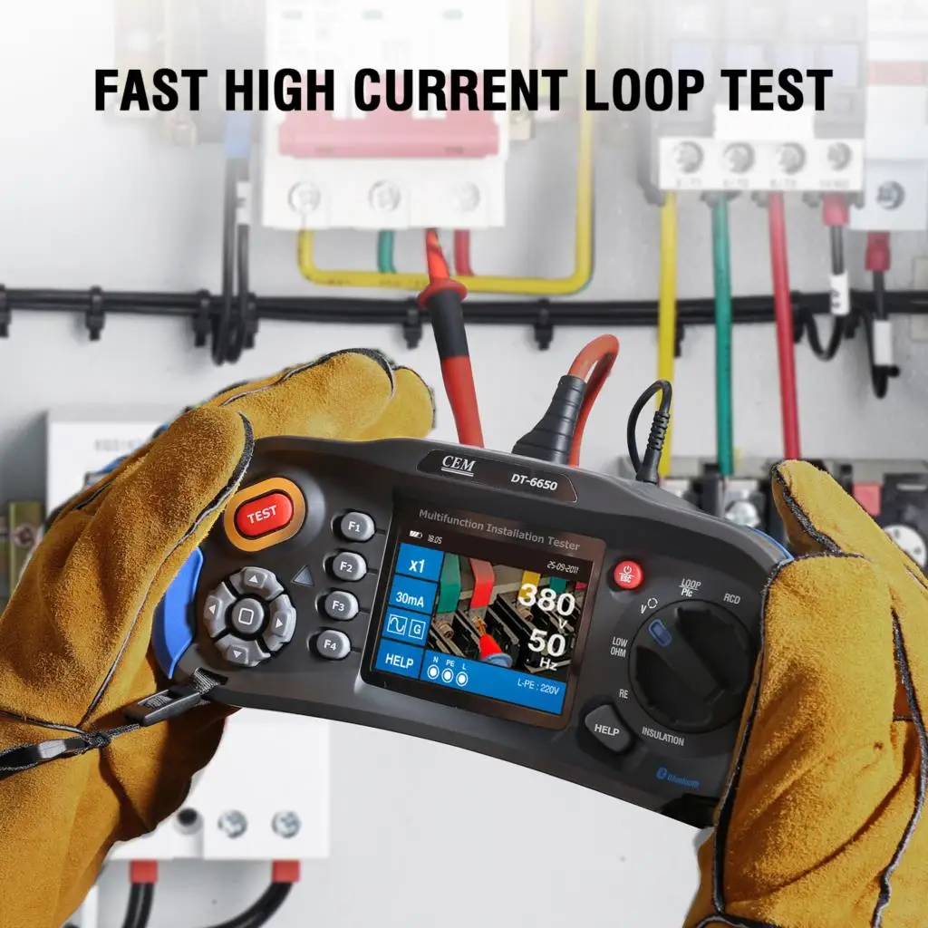 CEM DT-6650 Multifunction Installation Tester With Insulation Resistance Earth Resistance loop Impedance Voltage RCD PFGPSC CEM DT-6650 Multifunction Installation Tester With Insulation Resistance Earth Resistance loop Impedance Voltage RCD PFGPSC